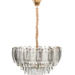 Kroonluchters-Leen Bakker CANAGUA - Kroonluchter - Messing/Transparant - Glas