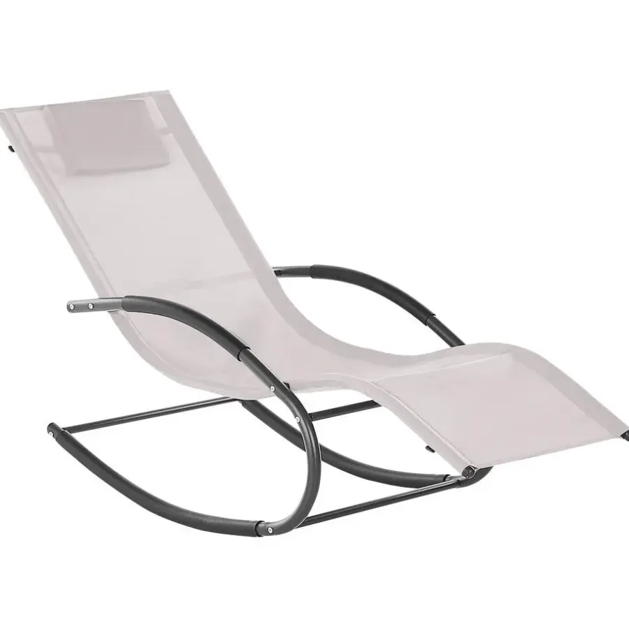 Ligbedden-Beliani CARANO II - Strandstoel - Beige - Staal