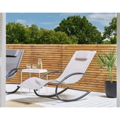 Ligbedden-Beliani CARANO II - Strandstoel - Beige - Staal