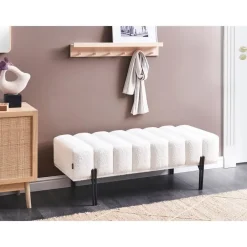 Leen Bakker CAREY - Bankje - Gebroken wit - Polyester