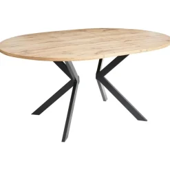Ronde Eettafels-Beliani CARLEA - Uitschuifbare eettafel - Lichtbruin - MDF