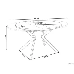 Ronde Eettafels-Beliani CARLEA - Uitschuifbare eettafel - Lichtbruin - MDF