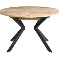 Ronde Eettafels-Beliani CARLEA - Uitschuifbare eettafel - Lichtbruin - MDF