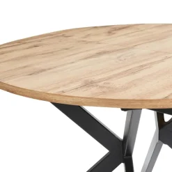 Ronde Eettafels-Beliani CARLEA - Uitschuifbare eettafel - Lichtbruin - MDF