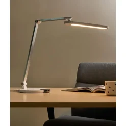 Leen Bakker CAROY - Bureaulamp LED - Wit - Synthetisch materiaal