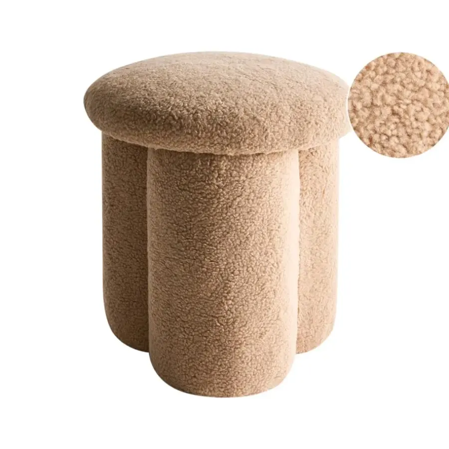 Poefen-Leen Bakker CARRINGTON - Poef - Beige - Bouclé