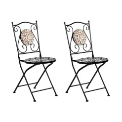 Bistro- & Balkonsets-Beliani CASARIO - Tuinstoel set van 2 - Zwart - Metaal