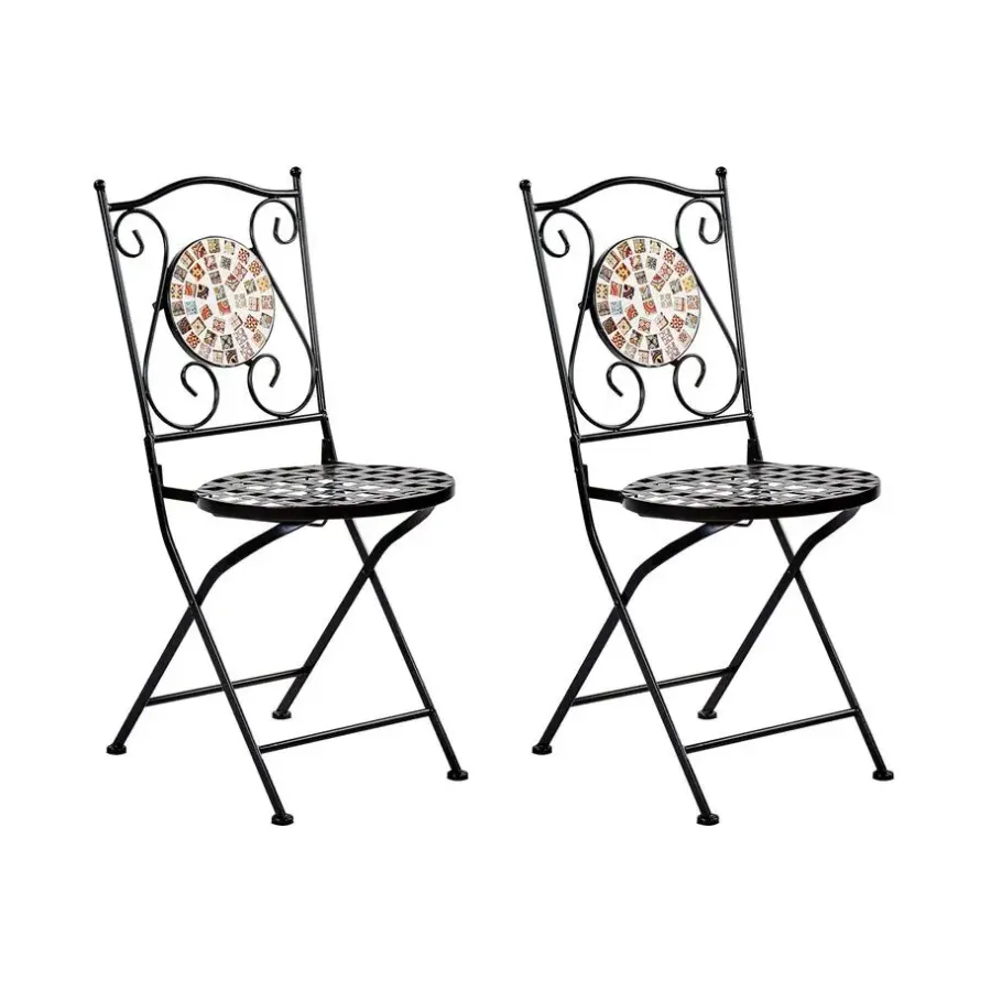 Bistro- & Balkonsets-Beliani CASARIO - Tuinstoel set van 2 - Zwart - Metaal