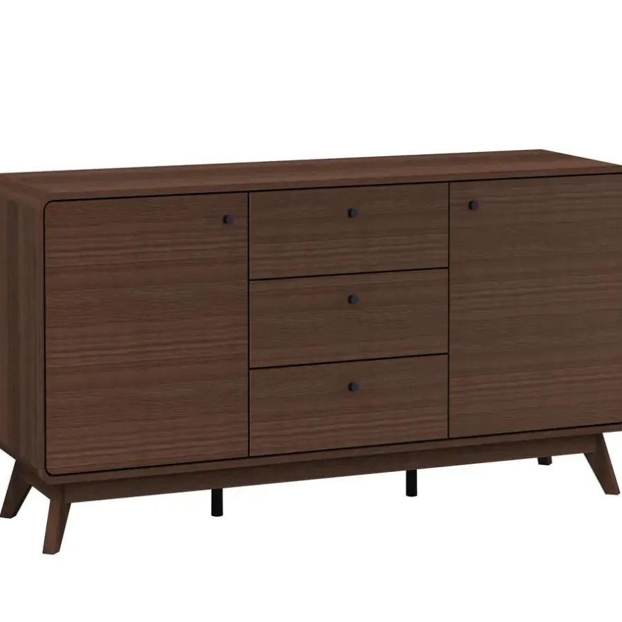Loft24 Cassie - Dressoir met 3 laden en 2 deuren walnut-look
