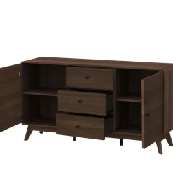 Loft24 Cassie - Dressoir met 3 laden en 2 deuren walnut-look