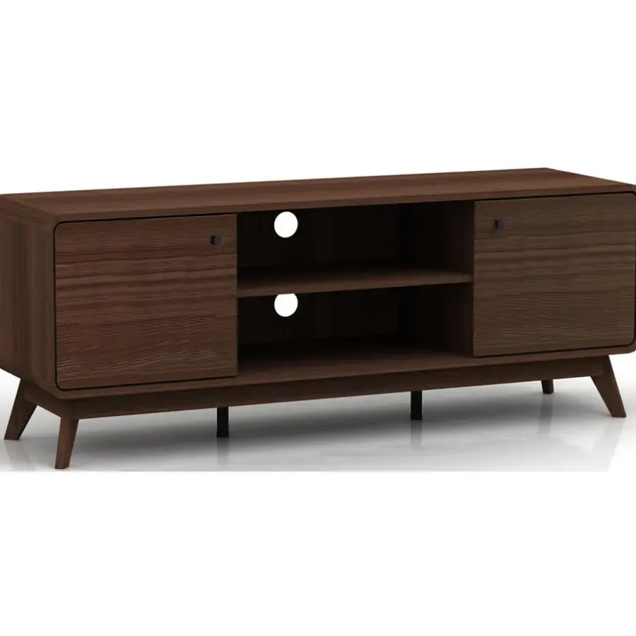 Tv Meubels-Loft24 Cassie - TV-meubel met 2 deuren van walnotenhoutspaanplaat