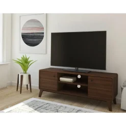 Tv Meubels-Loft24 Cassie - TV-meubel met 2 deuren van walnotenhoutspaanplaat