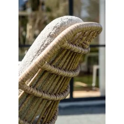 Tuinstoelen-Garden Impressions Castello lounge fauteuil - light teak look - natural rotan-merino sand