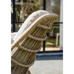Tuinstoelen-Garden Impressions Castello lounge fauteuil - light teak look - natural rotan-merino sand