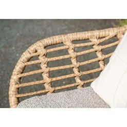 Tuinstoelen-Garden Impressions Castello lounge fauteuil - light teak look - natural rotan-merino sand