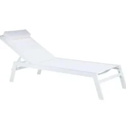 Ligbedden-Beliani CATANIA - Strandstoel - Wit - Aluminium