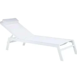 Ligbedden-Beliani CATANIA - Strandstoel - Wit - Aluminium
