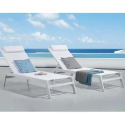 Ligbedden-Beliani CATANIA - Strandstoel - Wit - Aluminium