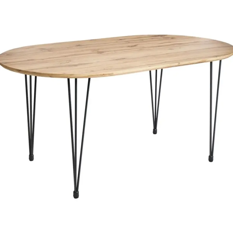 Ovale Eettafels-Beliani CAVELL - Eettafel - Lichtbruin - MDF
