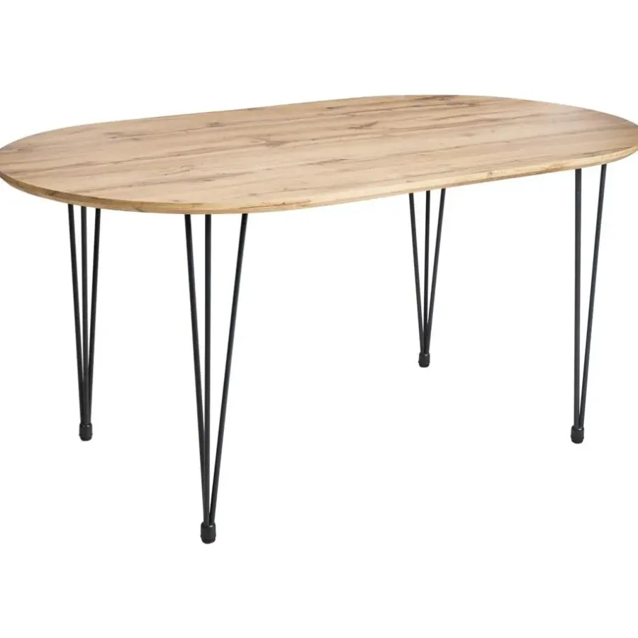 Ovale Eettafels-Beliani CAVELL - Eettafel - Lichtbruin - MDF
