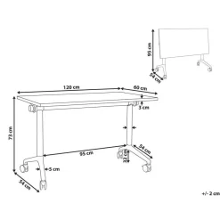 Bureaus-Beliani CAVI - Bureau verstelbaar - Lichtbruin/Zwart - 120 x 60 cm - Metaal