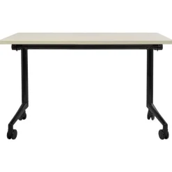 Bureaus-Beliani CAVI - Bureau verstelbaar - Lichtbruin/Zwart - 120 x 60 cm - Metaal