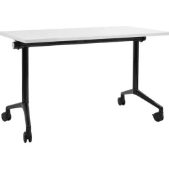 Bureaus-Beliani CAVI - Bureau verstelbaar - Wit/Zwart - 120 x 60 cm - Metaal
