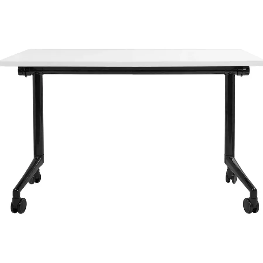 Bureaus-Beliani CAVI - Bureau verstelbaar - Wit/Zwart - 120 x 60 cm - Metaal