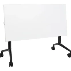 Bureaus-Beliani CAVI - Bureau verstelbaar - Wit/Zwart - 120 x 60 cm - Metaal