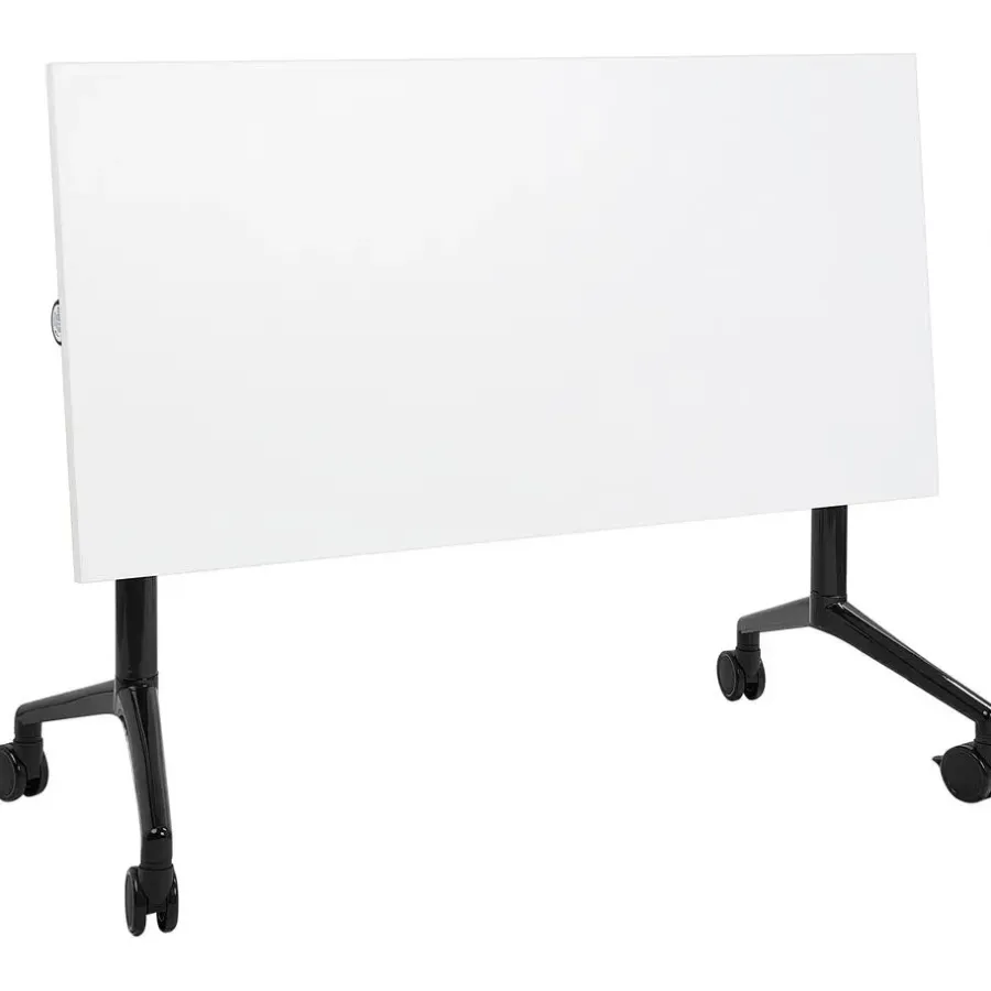 Bureaus-Beliani CAVI - Bureau verstelbaar - Wit/Zwart - 120 x 60 cm - Metaal