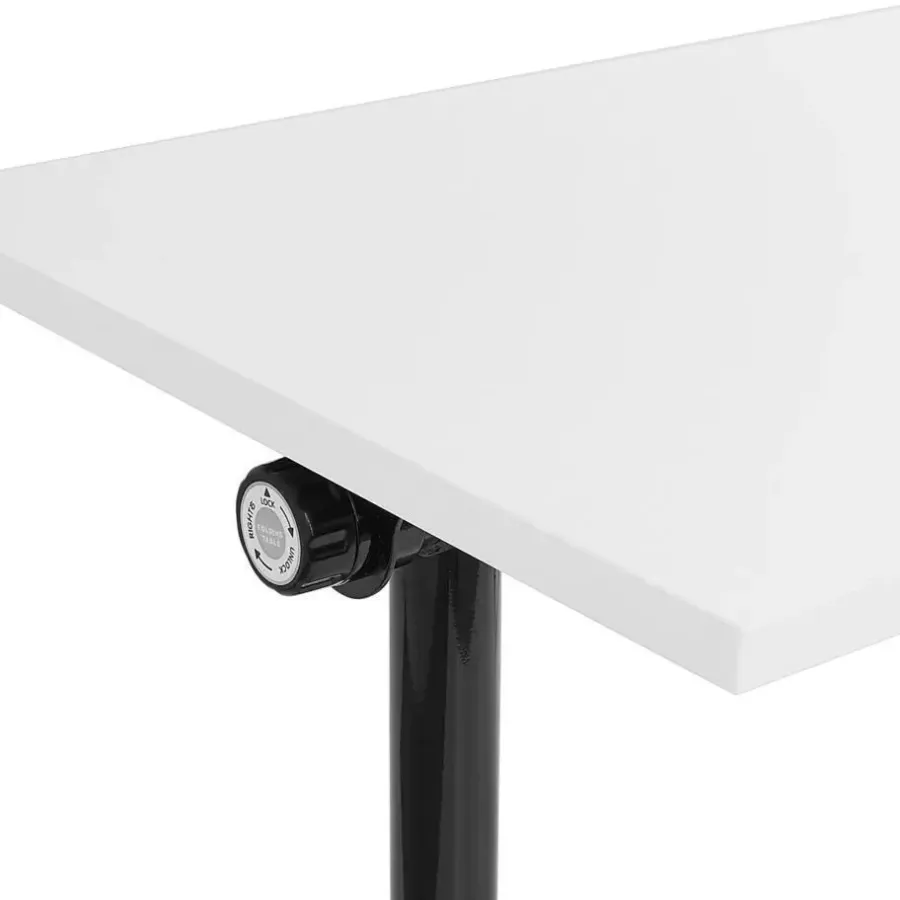 Bureaus-Beliani CAVI - Bureau verstelbaar - Wit/Zwart - 120 x 60 cm - Metaal