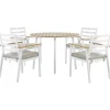Tuinsets|Tuinsets-Beliani CAVOLI - Tuinset voor 4 - Wit/Beige - Aluminium