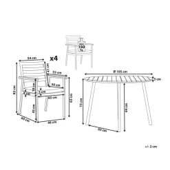 Tuinsets|Tuinsets-Beliani CAVOLI - Tuinset voor 4 - Wit/Beige - Aluminium