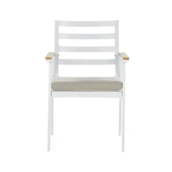 Tuinsets|Tuinsets-Beliani CAVOLI - Tuinset voor 4 - Wit/Beige - Aluminium