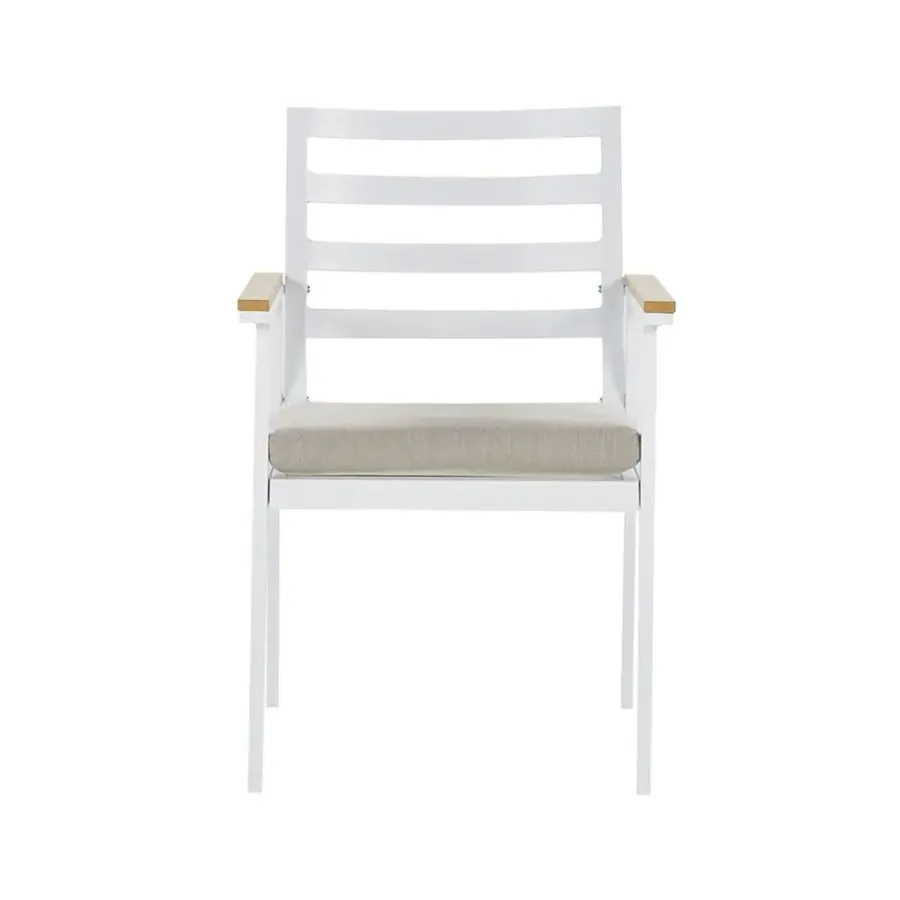 Tuinsets|Tuinsets-Beliani CAVOLI - Tuinset voor 4 - Wit/Beige - Aluminium