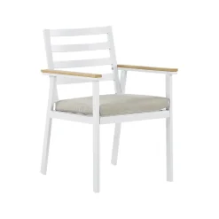 Tuinsets|Tuinsets-Beliani CAVOLI - Tuinset voor 4 - Wit/Beige - Aluminium