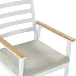 Tuinsets|Tuinsets-Beliani CAVOLI - Tuinset voor 4 - Wit/Beige - Aluminium