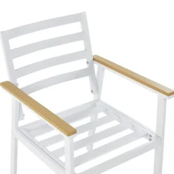 Tuinsets|Tuinsets-Beliani CAVOLI - Tuinset voor 4 - Wit/Beige - Aluminium