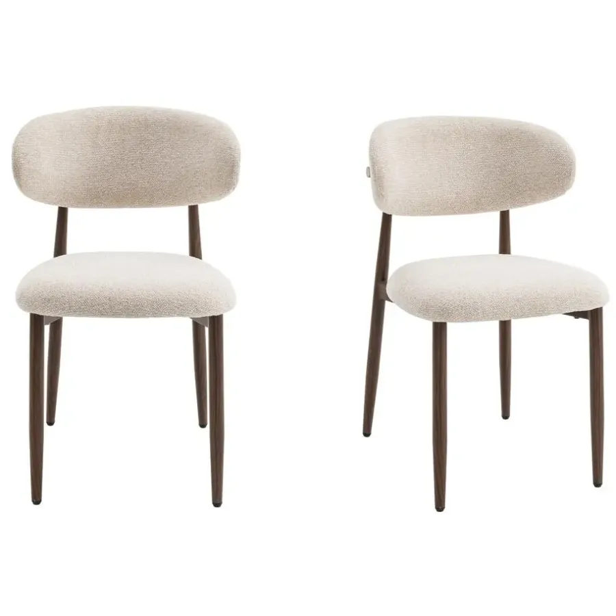 Furnihaus Celia Eetkamerstoelen Set van 2 - Beige Walnoot