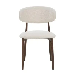 Eetkamerstoelen-Furnihaus Celia Eetkamerstoelen Set van 4 Beige Walnoot