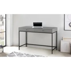 Loft24 Celine - Bureau met 2 laden in grijs MDF