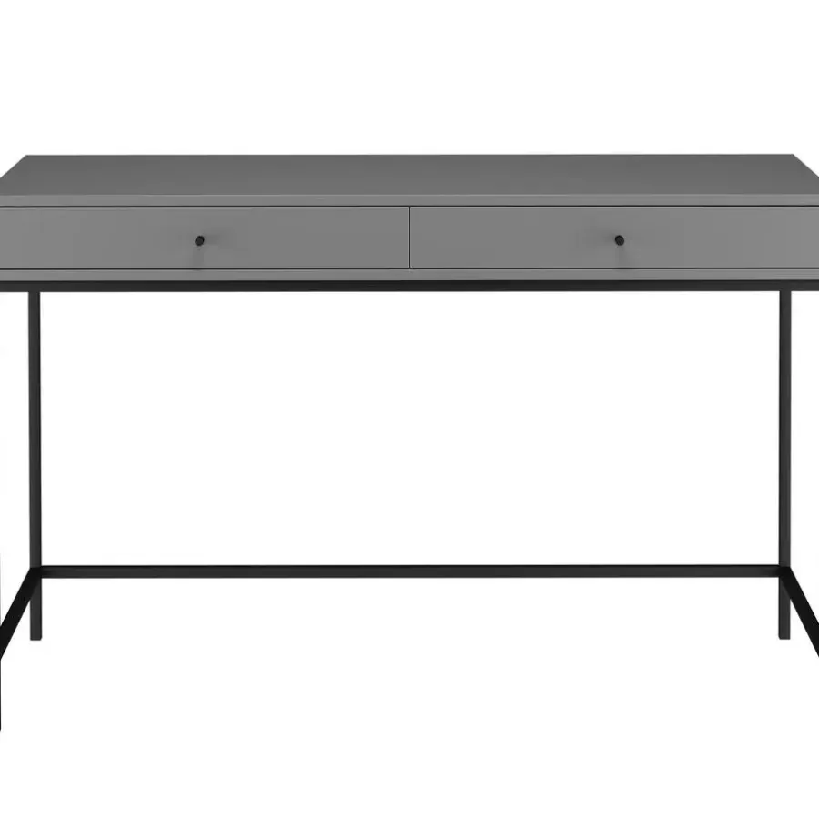 Loft24 Celine - Bureau met 2 laden in grijs MDF