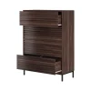 Ladekasten|Ladekasten-Loft24 Celine - Commode met 4 laden in walnoot spaanplaat