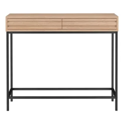 Loft24 Celine - Consoletafel met 2 laden eiken spaanplaat