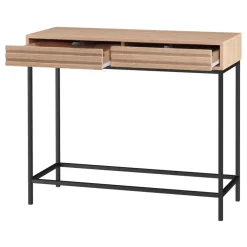 Loft24 Celine - Consoletafel met 2 laden eiken spaanplaat