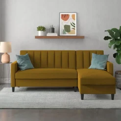 Dorel Home Celine - 3-zits hoekslaapbank in curry stof