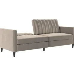 Dorel Home Celine - 3-zits slaapbank in taupe fluweel