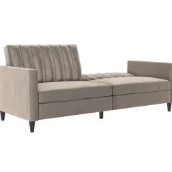 Dorel Home Celine - 3-zits slaapbank in taupe fluweel
