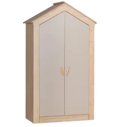Kinderkledingkasten-Leen Bakker Cento 2-deurs kledingkast huisje kinderkamer