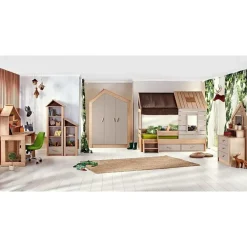 Kinderkledingkasten-Leen Bakker Cento 2-deurs kledingkast huisje kinderkamer